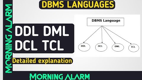DBMS languages|| DBMS || CSE || MORNING ALARM