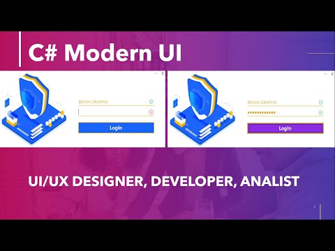 Modern UI Login Form  C# P1/ WinForm Icon Validation || Placeholder TextBox ||How  Create Login Form