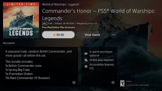 How to Get Commander’s Honor - PS5 World of Warships: Legends | PS Plus Exclusive | PS4 | PS5