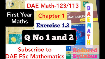 Math-123/113 Ex # 1.2 Q No 1 and 2 Applied Mathematics-I PBTE  First Year Solution