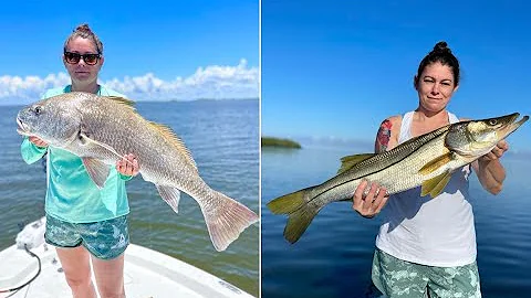 Big Snook, Huge Black Drum, Redfish and Trout! Cry...