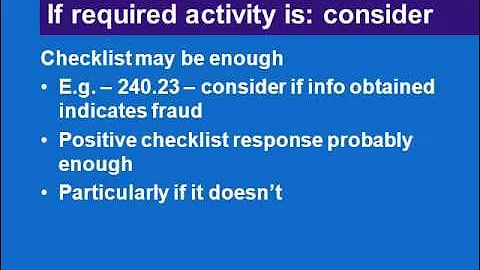 Checklist Based Auditing