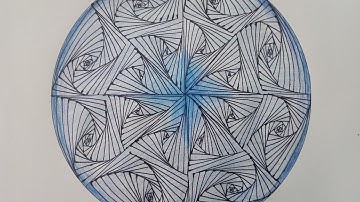 How to draw a Complex Zentangle Paradox in Circle / Zentangle Pattern for Beginners