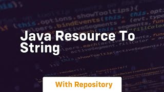 java resource to string