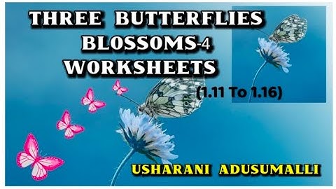Three butterflies/Blossoms-4 /Work sheets 1.11 TO 1.16/4Th Class/English/Work Book/Ap New Syllabus