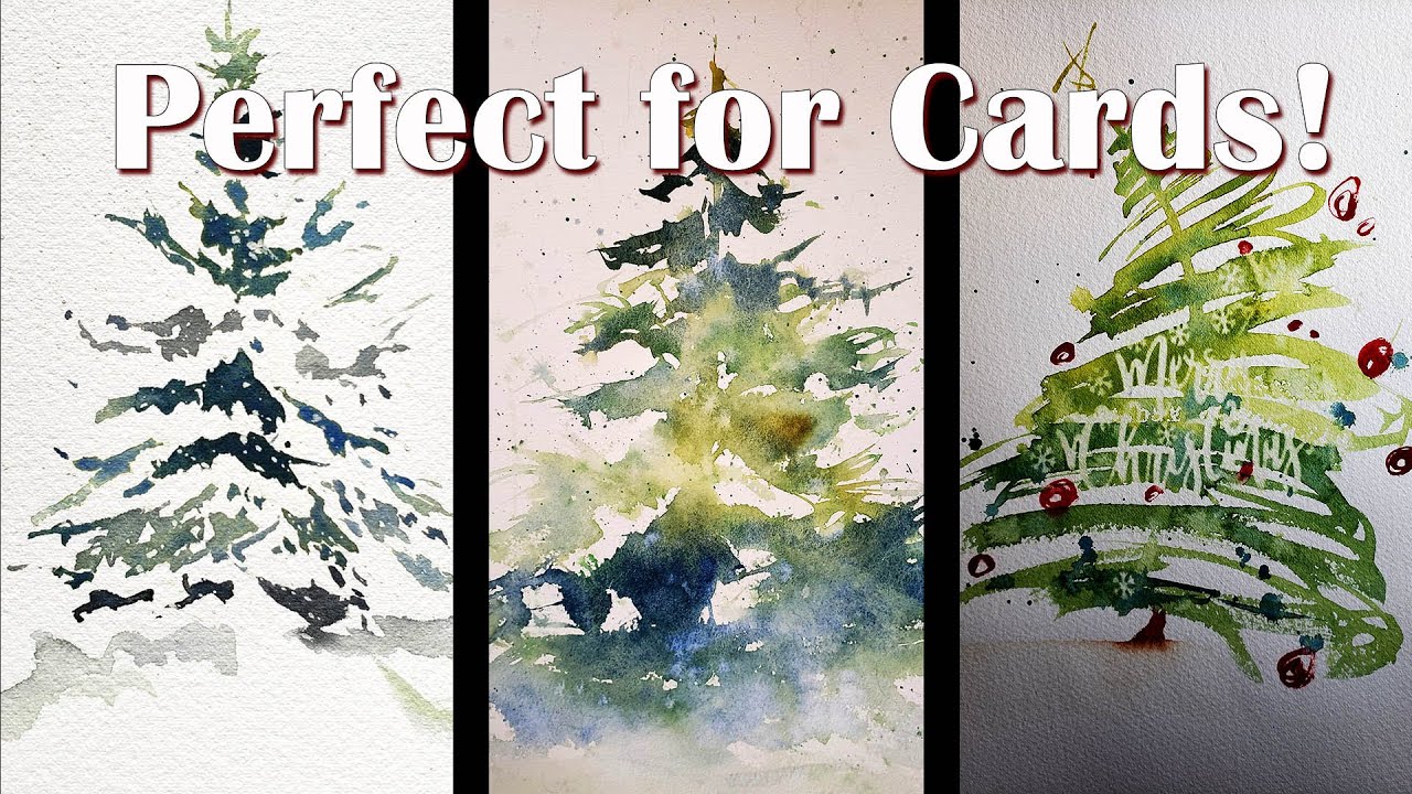 🎄 3 Creative Christmas Tree Ideas - Fun, Fast and Easy for holiday cards 🎄