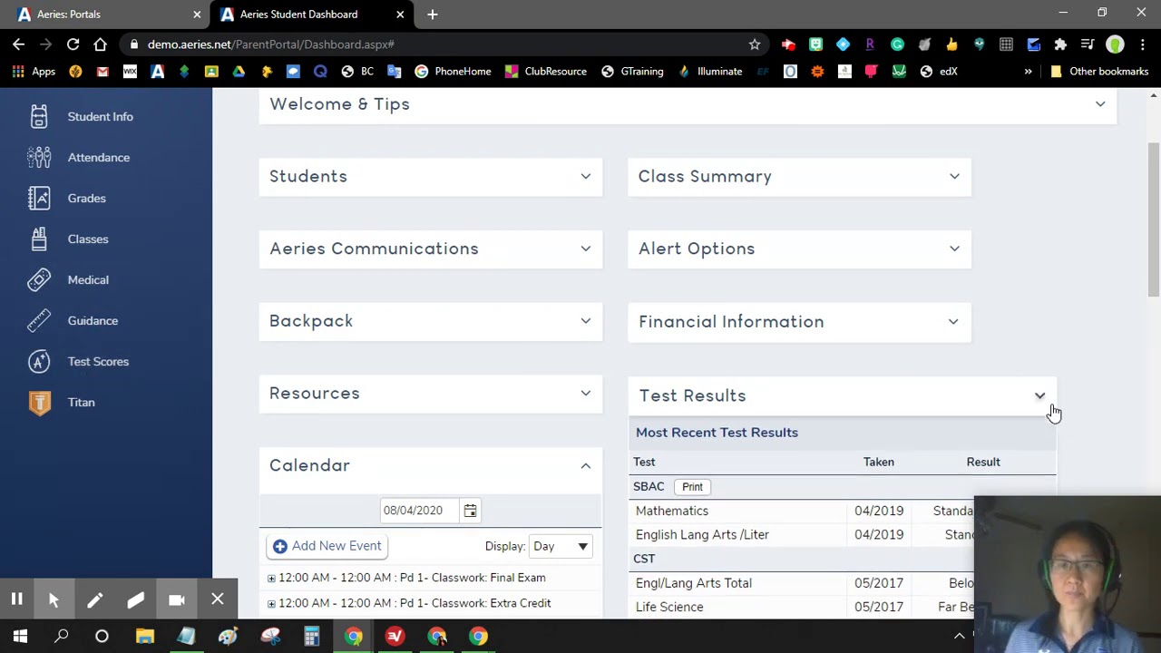 How to Navigate Around Aeries Dashboard ContinuedPart 3 - YouTube