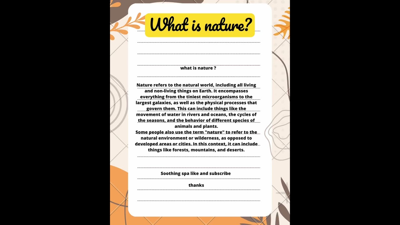 What is nature ?