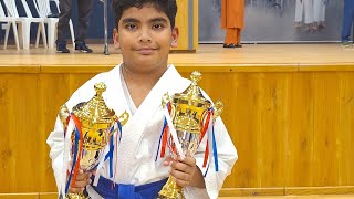 Dubai Budokan Karate Championship | Rithvik Sriharan won Silver Trophies 🏆 in Kata & Kumite fight