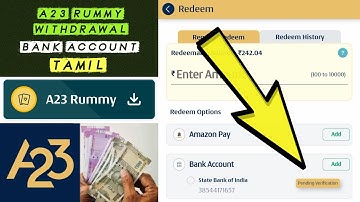 A23 Rummy Withdrawal Pending Problem Tamil | How to Add Bank Account | Pending Verification
