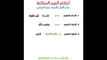 أحكام الميم الساكنة بنصف دقيقة      أحكام التلاوة والتجويد للقرآن الكريم #القرآن_الكريم #التجويد