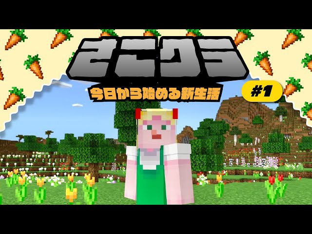【さこクラ】今更ハマってしまったちささこのマイクラ新生活🦙🌳⛏【Minecraft】 のサムネイル