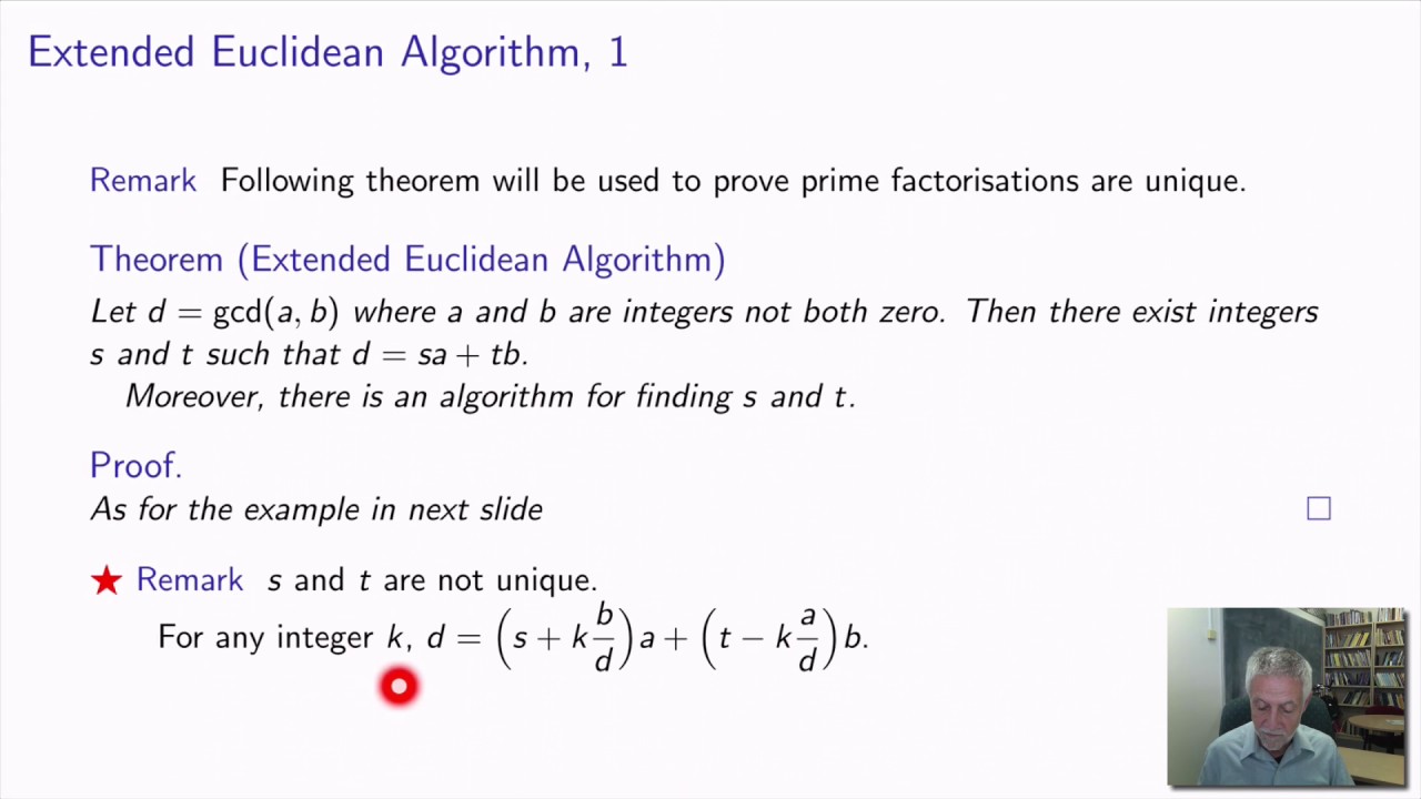 CM1 3 7 4 Extended Euclidean Algorithm Remarks - YouTube