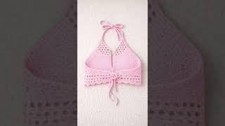 Blush Breeze Crochet Halter Top 🌸 #crochet #haltertop #crochetclothing #trendingshorts #top