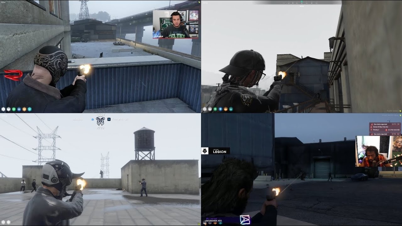 CG Have a Shootout With Cops and Make Them Surrender (Multi POV) | NoPixel 4.0 GTA RP