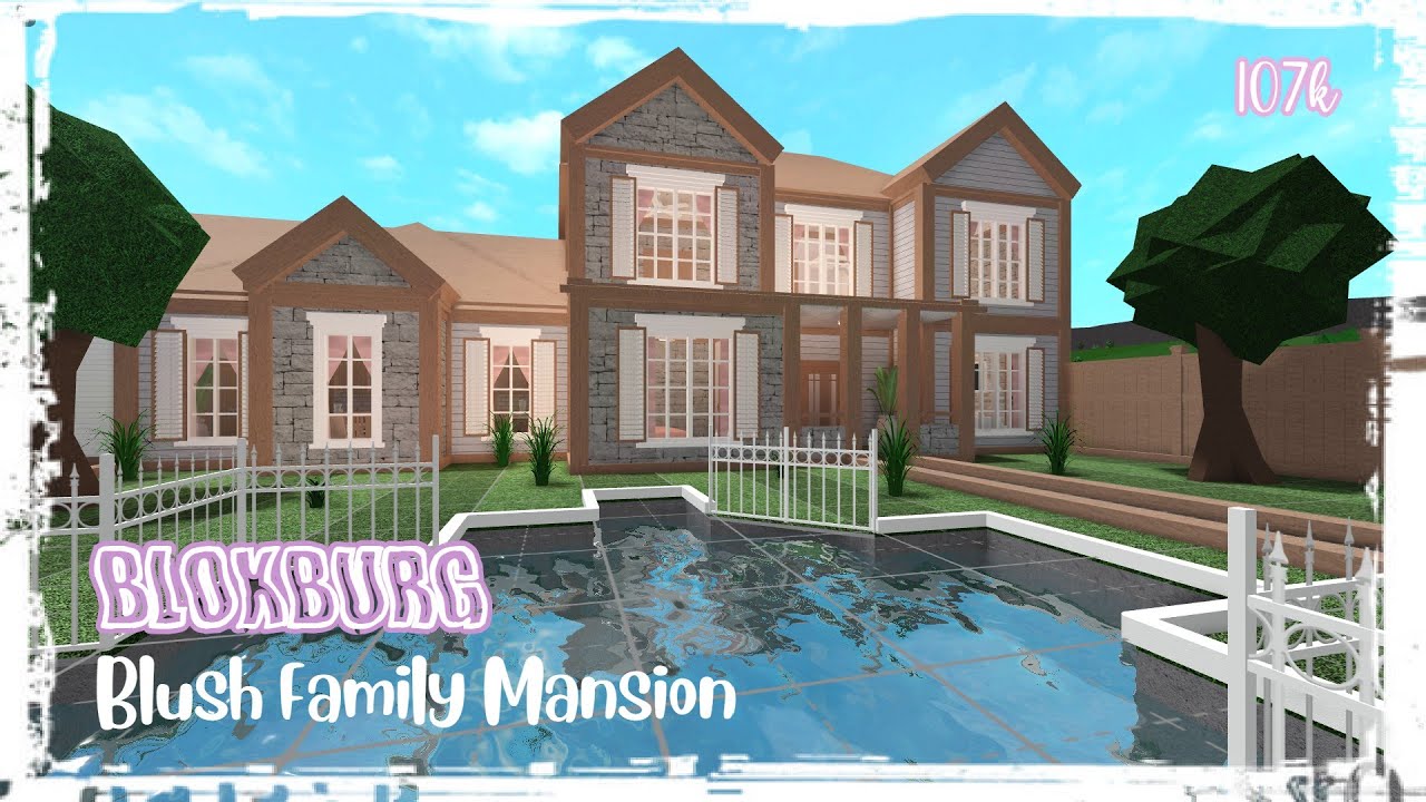 Roblox Bloxburg Blush Family Mansion Speed Build