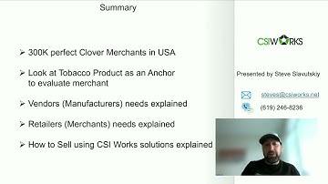 How to sell merchant services to tobacco merchants on a single slide