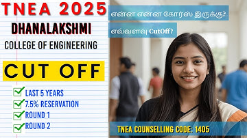 🎯TNEA 2025 | 🔥Dhanalakshmi College of Engineering | Round 1 | Round 2 | 7.5 Reservation