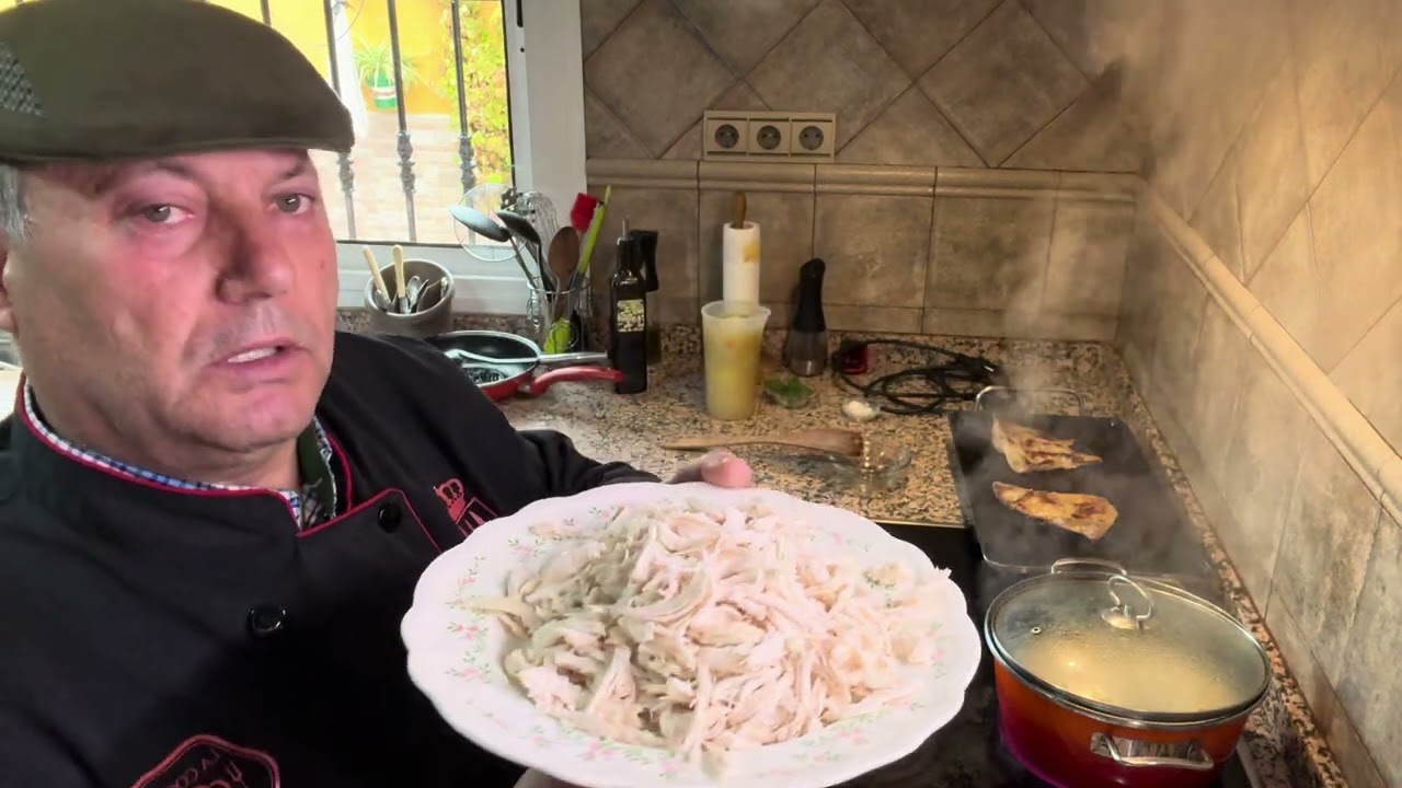 sopa de verdura y pechuga de pollo al estilo de pepe #cocinarica #cocinaandaluza #