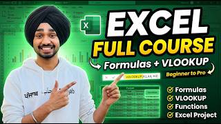 MS Excel Full Course with Formulas & VLOOKUP | Format as Table, Functions & Excel for Beginners