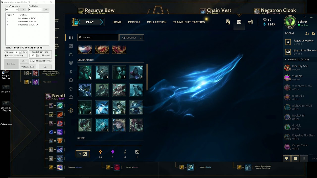 league of legends blue essence disenchanting sorted with an auto