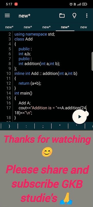 inline function program in C++ language 💻 - YouTube