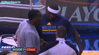 Kendrick Perkins And Zach Randolph Ask Referee To Let Them Be Physical Before Game 3, 2014