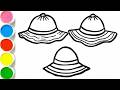 Learn Clothing Items for Toddlers | Hats and Shoes Drawing and Coloring