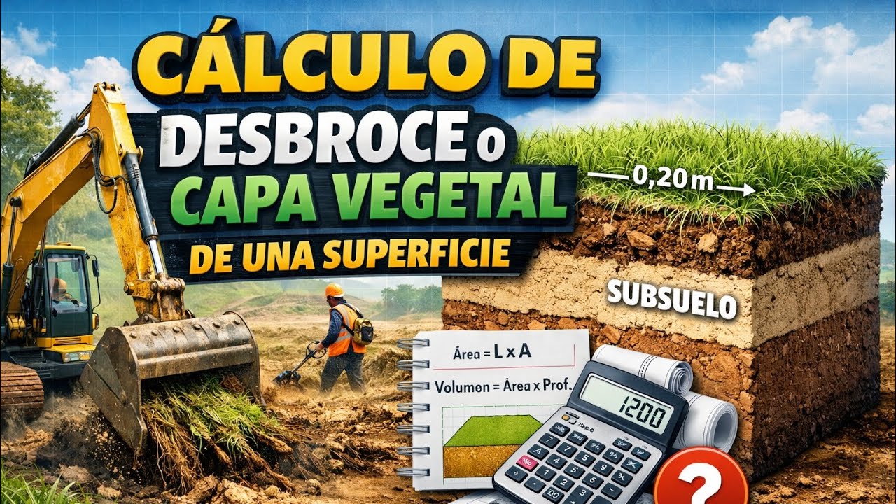 CÁLCULO DE DESBROCE - CAPA VEGETAL - DESCAPOTE DE UNA SUPERFICIE 🧑‍💻