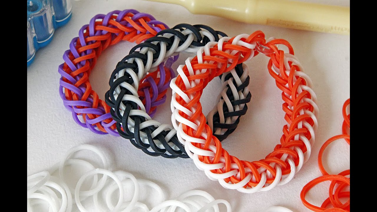 TUTO : bracelet élastique double tresse bicolore - Rainbow Loom (en  Français) 