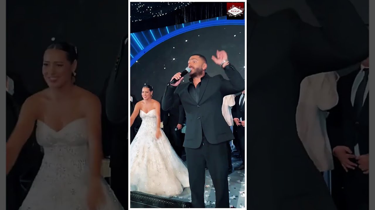 تامر حسنى يغنى مع رامى صبرى و ايهاب توفيق و حضور نخبة من المطربين حفل زفاف
