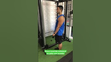 Rosca invertida unilateral na polia com puxador - prof. Matheus Gomes #fitness #academia #musculação