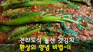 갓김치[이게 전라도식 돌산 갓 김치 맛입니다~!!알싸하고 톡 쏘는 매력의 갓 김치 담는 법~