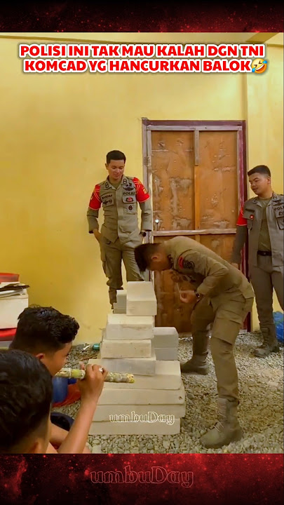 This police officer tried to break a beam with his head #police #brimob #komcad #tni #entertainment