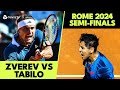 Alexander zverev vs alejandro tabilo semifinal highlights  rome 2024