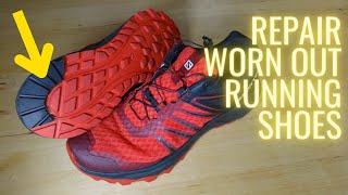 Simple DIY trainer heel repair.  Get 50% more life out of your running shoes.