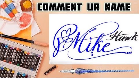 Mike Hawk Name Signature Calligraphy Status | How to Draw, Cursive Calligraphy with Cut Marker
