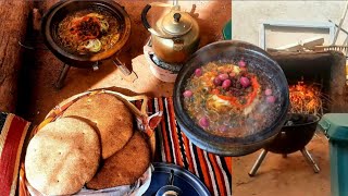 Village Life Morocco 🇲🇦| Cooking| طاجين  بالقنية🐇 وخبز نخالة 🥖