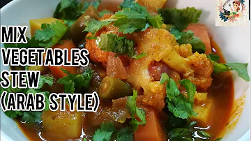 HOW TO COOK VEGETABLE IN TOMATO SAUCE /VEGETABLE STEW /ARABIC STYLE /SEN'S COOKING COMPILATION