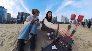 Giving a rose to a Korean girl (With RC Car)