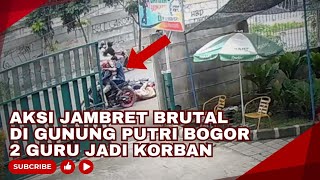 Download lagu A brutal snatching incident in Gunung Putri, Bogor, went viral. Two teachers were victims, one su...