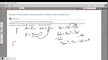 Solving a word problem using a quadratic equation with rational roots