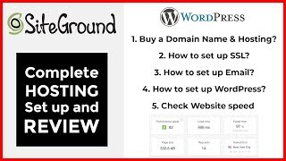SiteGround Hosting review in 2018 | Buy domain & hosting | Setup SSL, Email & Speed Test