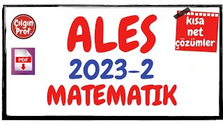 2023 ALES Matematik Soru Çözümleri [+PDF] - 2023 ALES 2 Matematik Çözümleri (1-24)