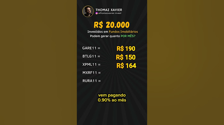 QUANTO RENDE R$20 MIL POR MÊS INVESTIDOS EM FUNDOS IMOBILIÁRIOS?