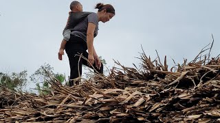 Mother and daughter went to help their grandparents repair the farm affected by the storm