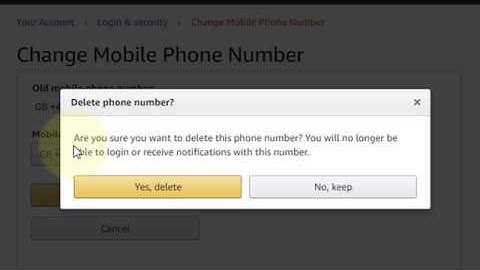 how to delete mobile number in amazon account