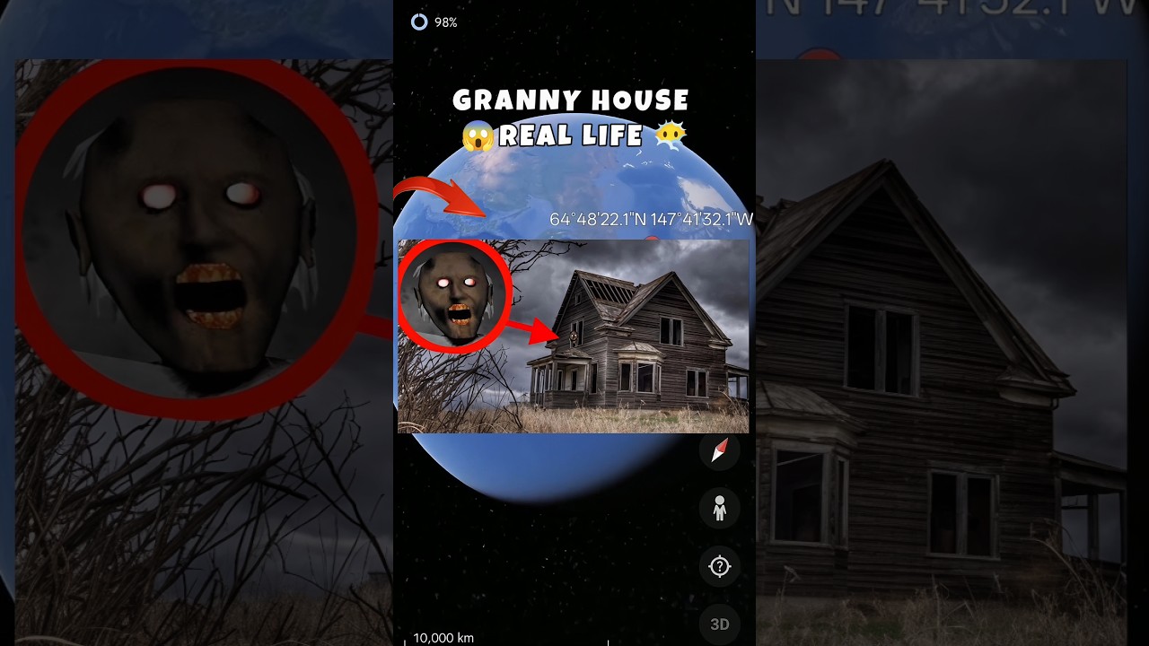 ⁣Granny House Real Life 😶‍🌫️ on Google Maps and Google Earth #shots #universala2zvlog