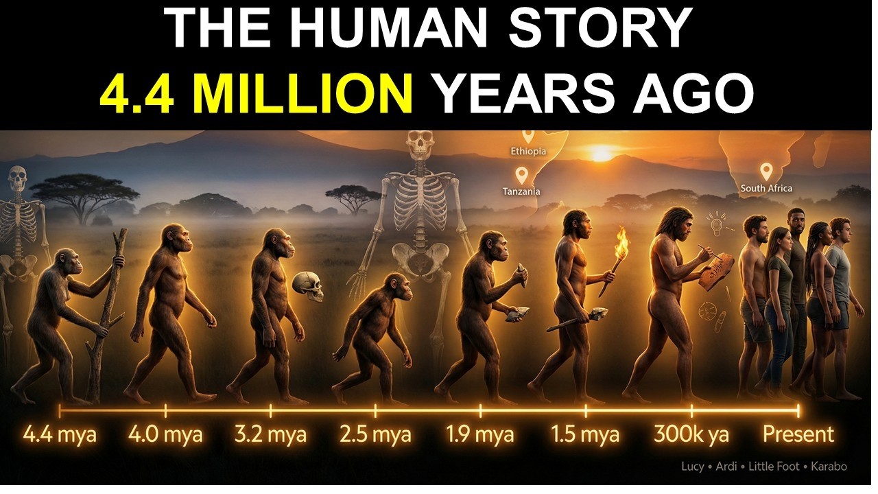 The story of human evolution in Africa over 4.4 million years, from ...
