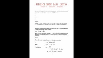 WORK ENERGY & POWER EXERCISE SOLUTION; CONSERVATIVE FORCE; NEWTON LAW OF COLLISION; CHAIN & PULLEY;
